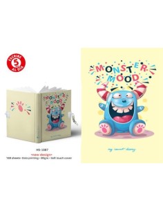 Diario a5 con candado modelo monster mood 168H