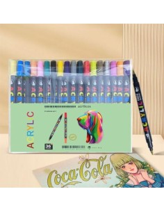ESTUCHE ACRILICOS PINCEL 2 EN 1 36 colores