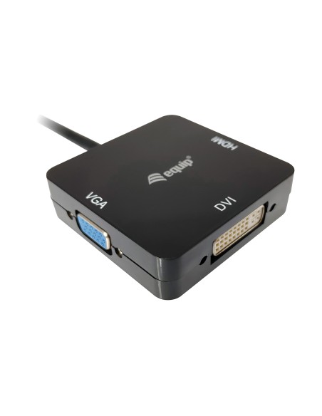 133439 adaptador de cable de vídeo 0,15 m Mini DisplayPort DVI-D + VGA (D-Sub) + HDMI Negro
