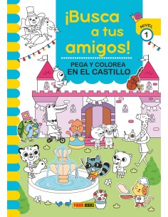 BUSCA AMIGOS CASTILLO PEGA Y COLOREA N1