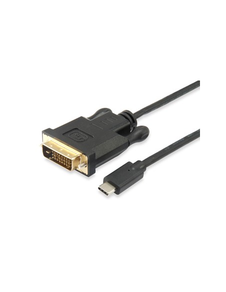 133468 adaptador de cable de vídeo 1,8 m USB Tipo C DVI-D Negro