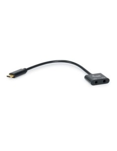 133469 cable de audio 0,15 m USB C 2 x 3.5mm Negro