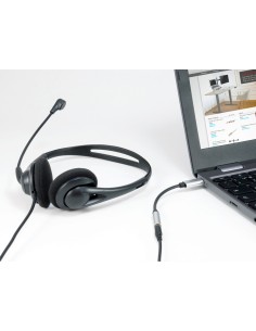 133474 cable de teléfono móvil Negro, Plata 0,15 m USB-C 3,5 mm 2