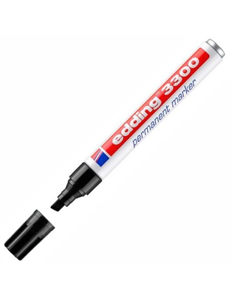 Marcador Permanente  Edding 3300 Biselado Negro 10 pieza(s) 3300-01