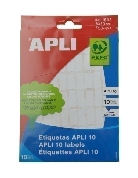 ETIQ.MAN.BOLSA APLI 01633 10h 8x20 01633 Pack 10