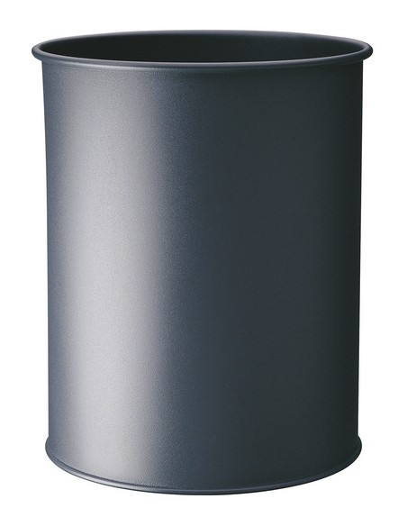 Waste basket metal round 15 Plata