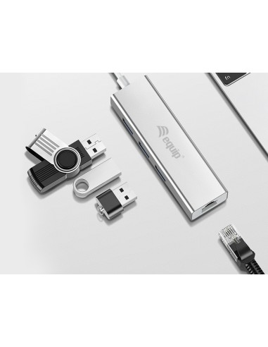 133481 base para portátil y replicador de puertos USB 3.2 Gen 1 (3.1 Gen 1) Type-C Plata