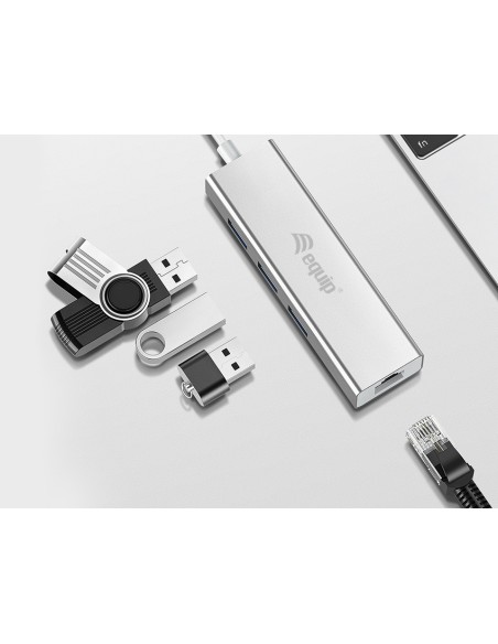 133481 base para portátil y replicador de puertos USB 3.2 Gen 1 (3.1 Gen 1) Type-C Plata