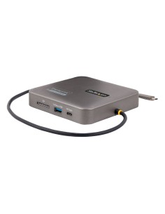 Adaptador Multipuertos USB C - HDMI Doble 4K 60Hz - Hub Ladrón USB 10Gbps de 2 Puertos USB-C/USB-A - PD100W - GbE - SD - Dock de