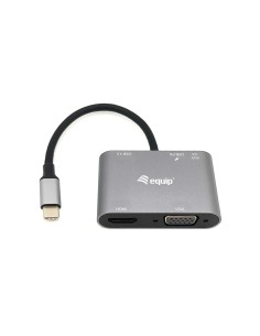 133483 base para portátil y replicador de puertos Alámbrico USB 3.2 Gen 1 (3.1 Gen 1) Type-C Negro, Gris