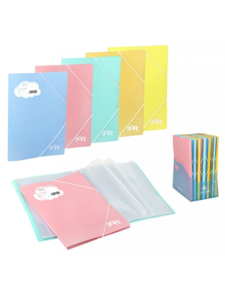 Exp 16 carpetas de fundas soldadas folio carchiplas soft colores pastel