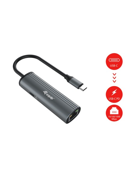 133486 base para portátil y replicador de puertos USB Tipo C Negro, Gris