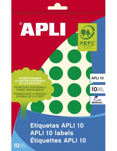 02745 etiqueta autoadhesiva Alrededor Permanente Verde 320 pieza(s) Pack de 10 Unid