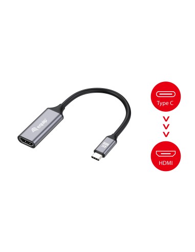 133491 adaptador de cable de vídeo 0,15 m USB Tipo C HDMI Negro, Gris
