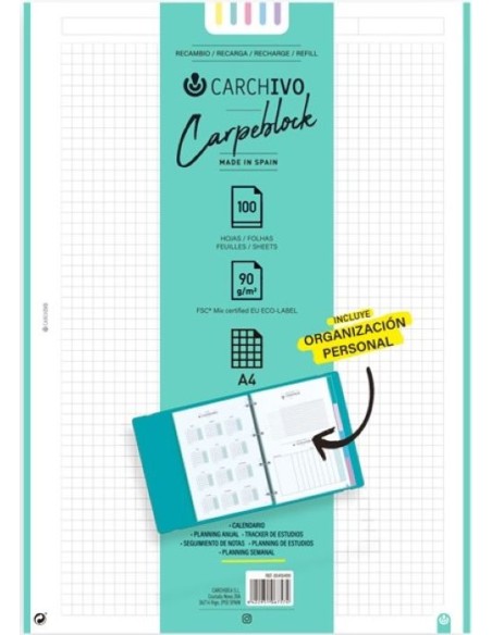 RECAMBIO A4 100H 90G CON BONUS CARPEBLOCKS RECAMBIO A4 100H 90G CON BONUS CARPEBLOCKS