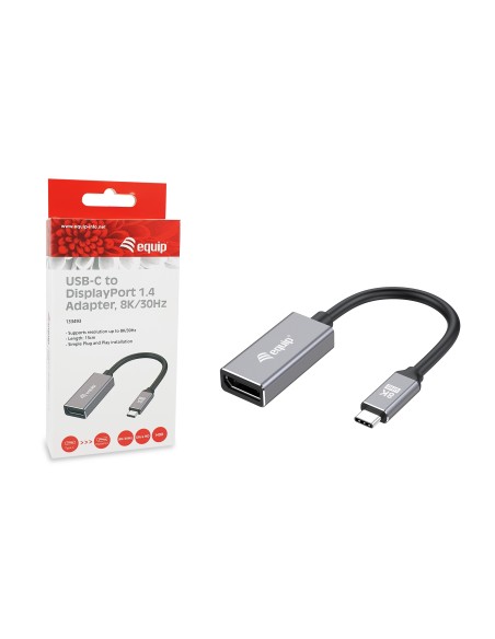 133493 adaptador de cable de vídeo 0,15 m USB Tipo C DisplayPort Negro, Gris