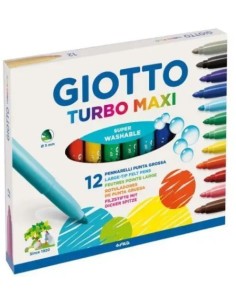 ESTUCHE 12 ROTULADORES GIOTTO TURBO MAXI SUPERLAVABLES