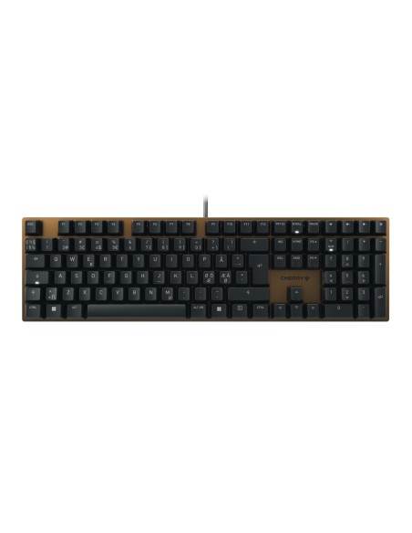 KC 200 MX teclado Juego USB QWERTY Nórdico Negro, Bronce