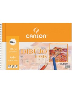 Bloc dibujo liso basik espiral a4 20h 130g con taladros y microperforado