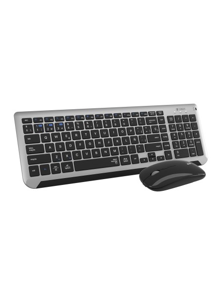 Teclado con Ratón Bluetooth + 2.4G Combo Dual Prestige Extendido Gris/Negro Teclado con Ratón Bluetooth + 2.4G Combo Dual Prestige Extendido Gris/Negro