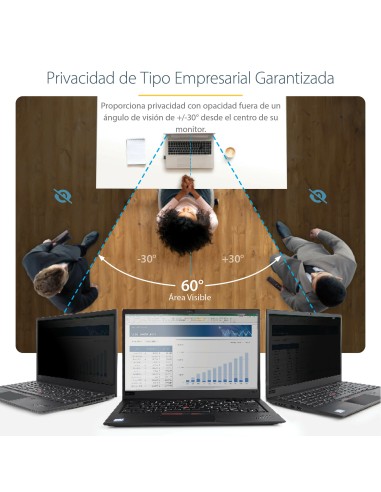 Filtro de Privacidad para Portátil de 13,3in - Filtro para Monitor para Pantalla Ancha 16:9 - Protector de Pantalla - Reducción