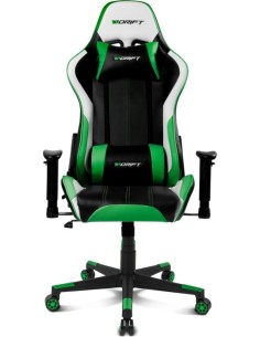 DR175 Silla para videojuegos universal Asiento acolchado Negro, Verde, Blanco