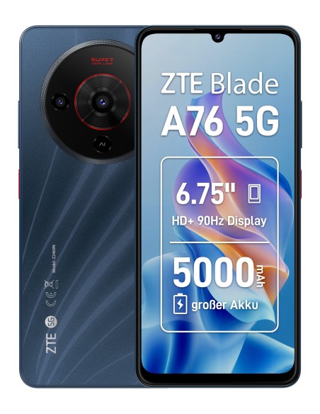 Blade A76 5G 17,1 cm (6.75") SIM doble USB Tipo C 6 GB 128 GB 5000 mAh Negro