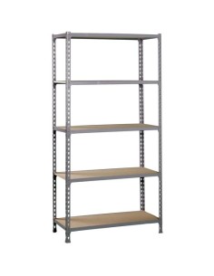 SIMONRACK KIT MADERCLICK MINI 5/400 ESTANTERÍA METÁLICA 5 BALDAS/150KG DE MADERA 180X80X40CM GRIS