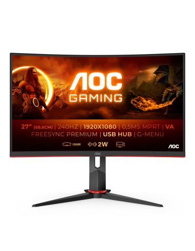 G2 C27G2ZU/BK pantalla para PC 68,6 cm (27") 1920 x 1080 Pixeles Full HD LED Negro, Rojo