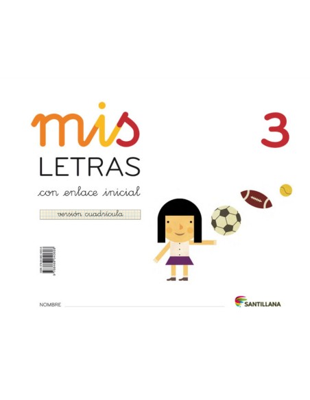 Mis letras 3 Lectoescritura cuadricula 4 anos Cuadernocuento
