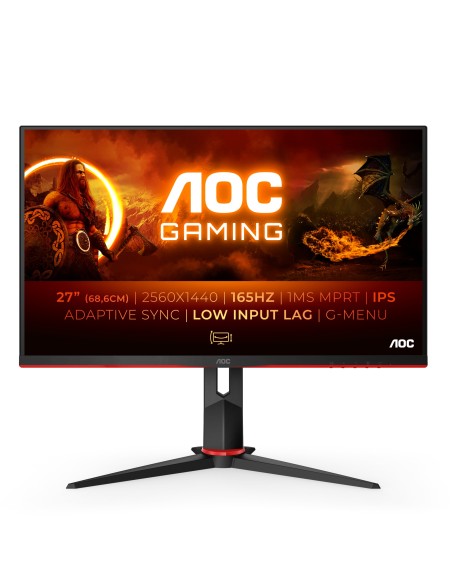 Q27G2S/EU pantalla para PC 68,6 cm (27") 2560 x 1440 Pixeles Quad HD LED Negro, Rojo