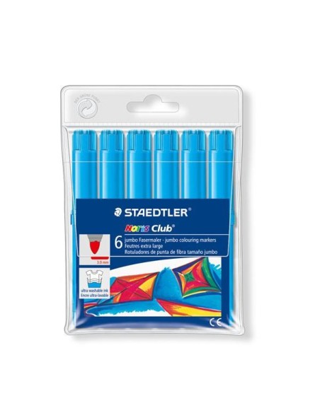 B. 6 ROTULAD. STAEDTLER NORIS JUMBO 340 AZUL CL