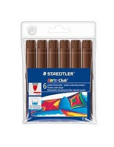 B. 6 ROTULAD. STAEDTLER NORIS JUMBO 340 MARRON