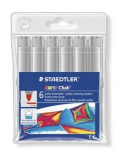 B. 6 ROTULAD. STAEDTLER NORIS JUMBO 340 GRIS