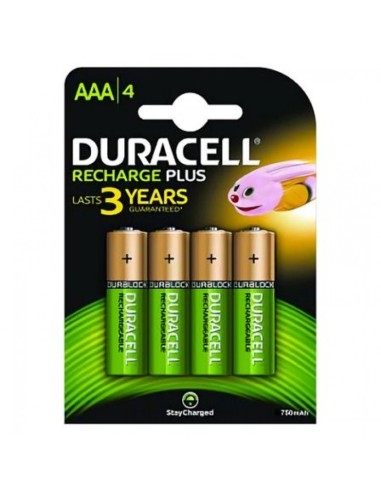 BLISTER 4 PILAS DURACELL PLUS RECARGABLE HR03 AAA