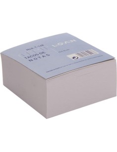 Taco de notas 500h liso 10x10cm encolado no adhesivo