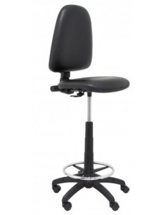 TABURETE CON RUEDAS AYNA SIMILPIEL NEGRO