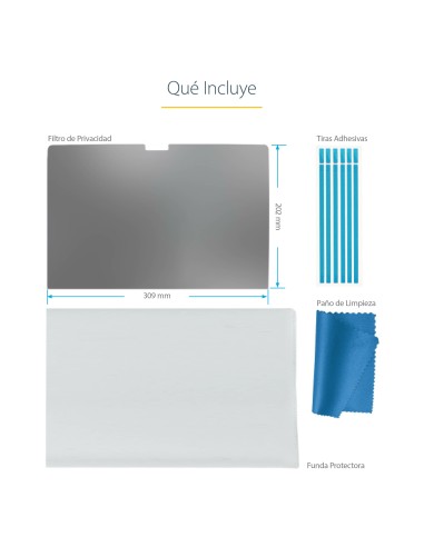 Filtro de Privacidad para Macbook Pro 21/23 o Portátiles de 14" - Mate - Antirreflectante - Anti Luz Azul - 51% de Reducción de