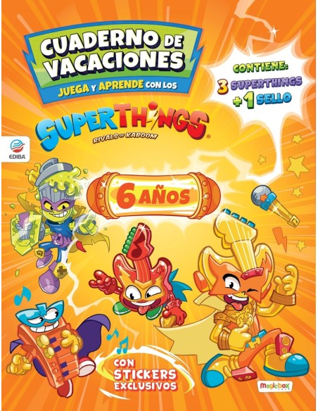 Cuaderno de Vacaciones juega y aprende Superthings Guardians of Kazoom para 6 an