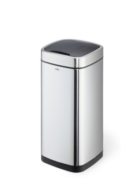 NO TOUCH 35L Rectangular Acero inoxidable Negro, Plata