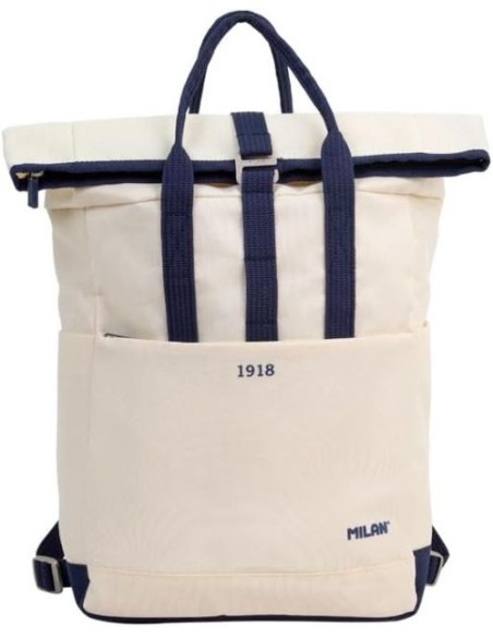 MOCHILA URBANA CON CIERRE ENROLLABLE SERIE 1918 BEIGE
