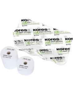 Pack 8 rollo papel termico sin bisfenol 80x80x12mm kores