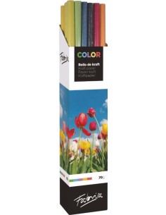 EXP 20 rollos papel kraft verjurado 1x5M COLOR SURTIDOS