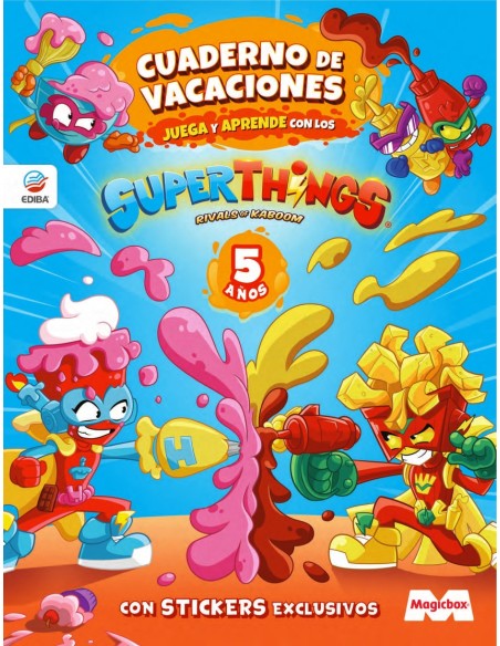 Cuaderno de Vacaciones juega y aprende Superthings Legends para 5 anos