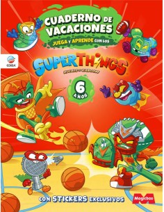 Cuaderno de Vacaciones juega y aprende Superthings Legends para 6 anos