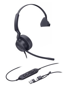 UH42 Mono Teams USB-C/A Auriculares Alámbrico Diadema Oficina/Centro de llamadas USB Type-C / USB Type-A Negro
