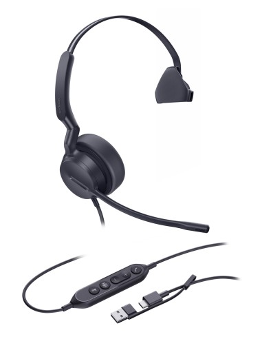 UH42 Mono Teams USB-C/A Auriculares Alámbrico Diadema Oficina/Centro de llamadas USB Type-C / USB Type-A Negro
