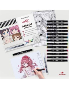 Estuche 12 rotuladores professional markers doble punta manga