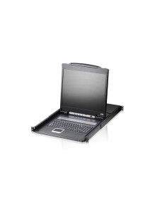 Consola LCD single rail con switch KVM integrado VGA PS/2-USB de 8 puertos