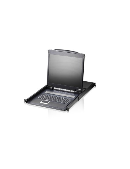 Consola LCD single rail con switch KVM integrado VGA PS/2-USB de 8 puertos